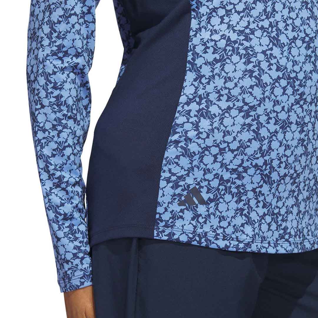 adidas - Women's Ultimate365 Printed 1/4 Zip Mock-Neck Long Sleeve Polo (HT1253) - Image 5