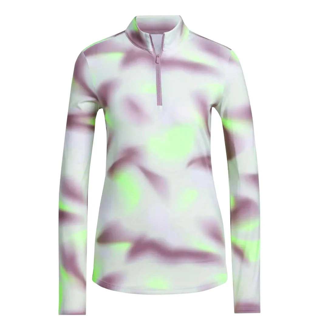 adidas - Women's Ultimate365 Printed 1/4 Zip Mock-Neck Long Sleeve Polo (IP4258)