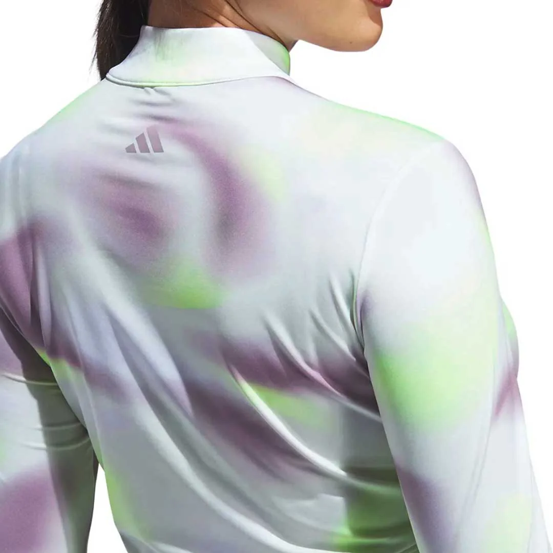 adidas - Women's Ultimate365 Printed 1/4 Zip Mock-Neck Long Sleeve Polo (IP4258) - Image 4