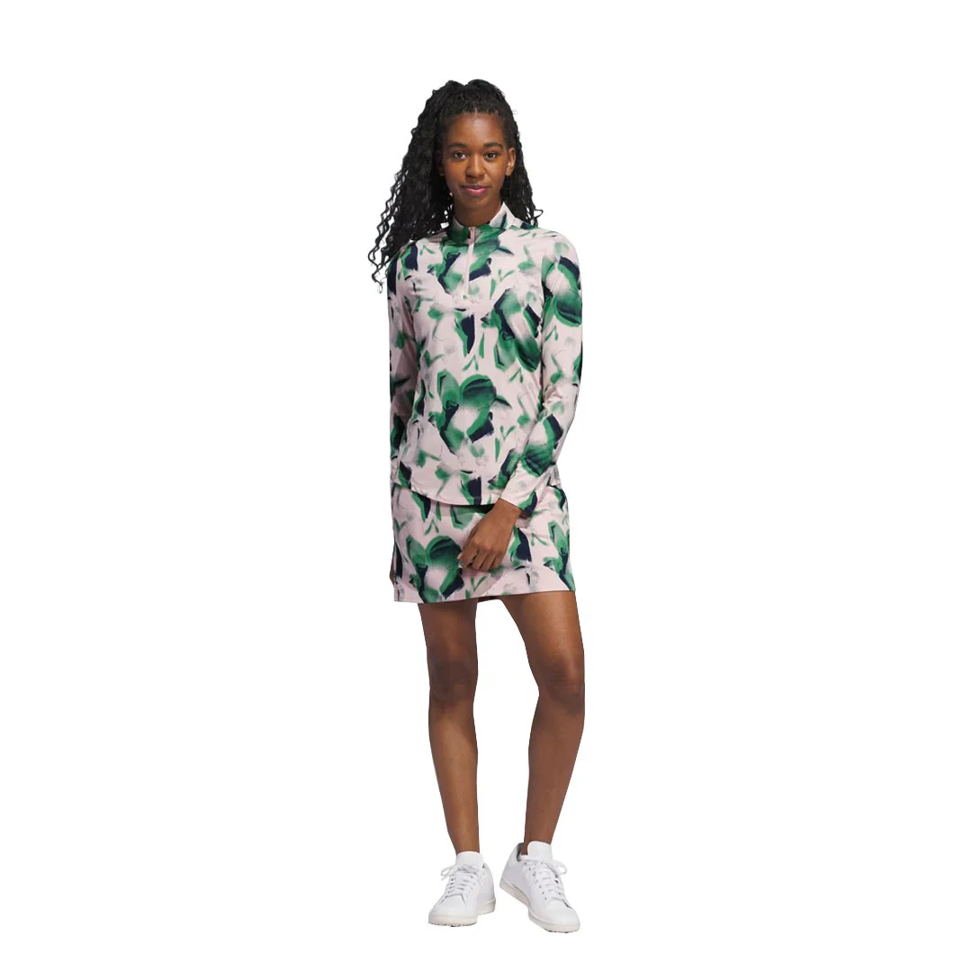 adidas - Women's Ultimate365 Printed 1/4 Zip Mock-Neck Long Sleeve Polo (IS9729) - Image 4