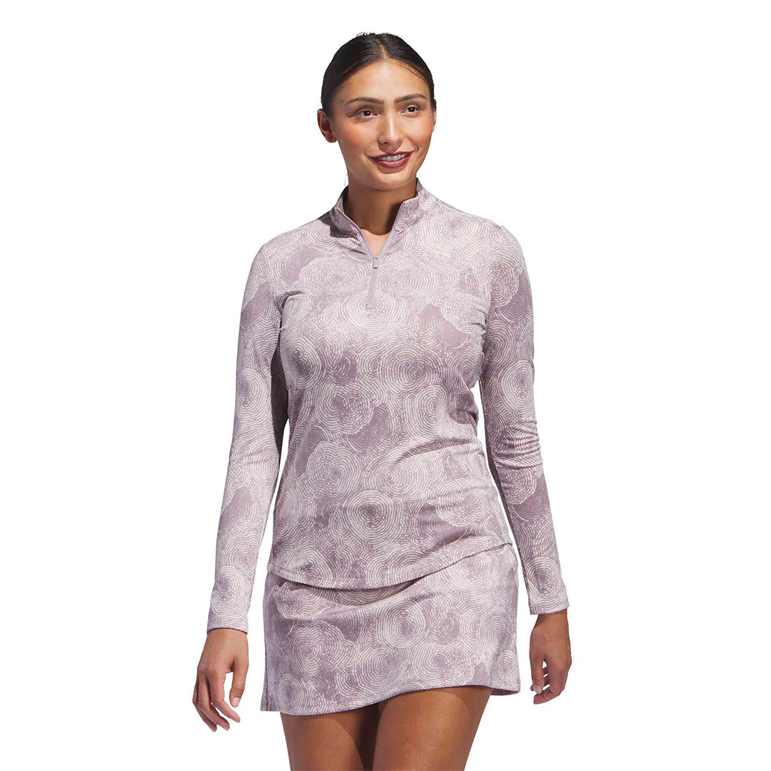 adidas - Women's Ultimate365 Printed 1/4 Zip Mock-Neck Pullover (IP4256) - Image 2