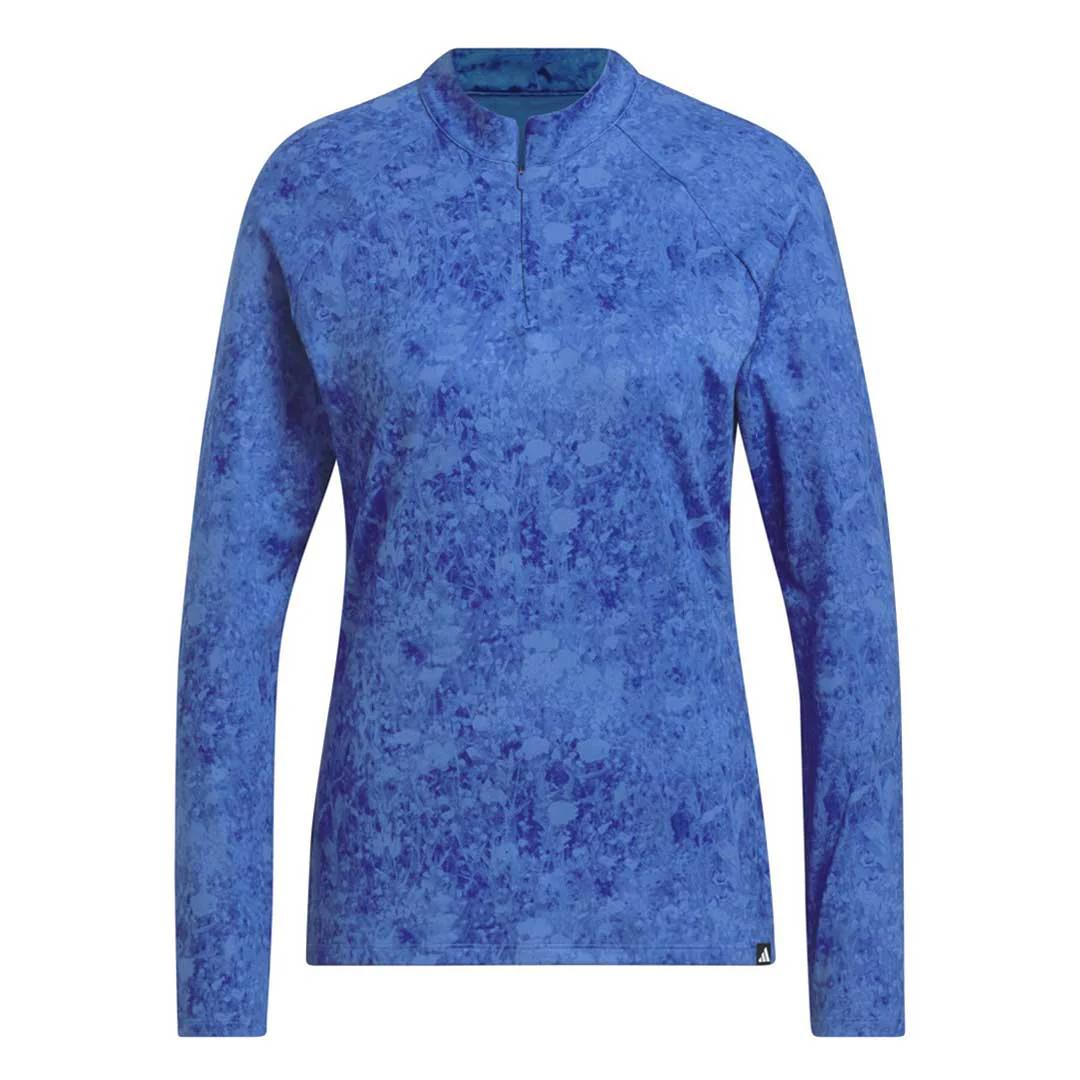 adidas - Women's Ultimate365 Tour Long Sleeve Printed 1/4 Zip Polo (HT1230)