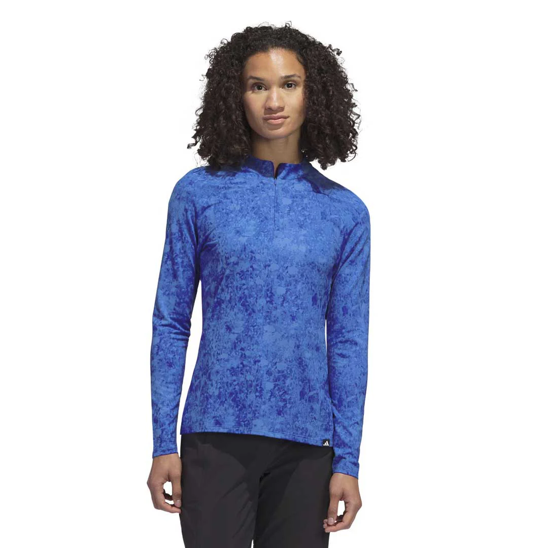 adidas - Women's Ultimate365 Tour Long Sleeve Printed 1/4 Zip Polo (HT1230) - Image 2