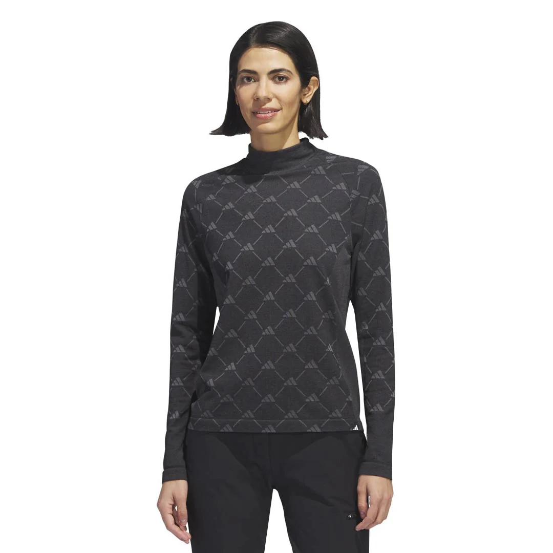 adidas - Women's Ultimate365 Tour Monogram Mock Neck Long Sleeve T-Shirt (HY7211) - Image 2