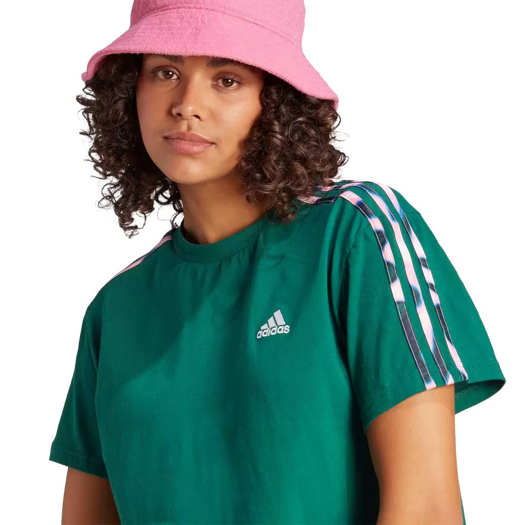 adidas - Women's Vibrant Print 3-Stripes Cotton Crop T-Shirt (IL5869) - Image 5