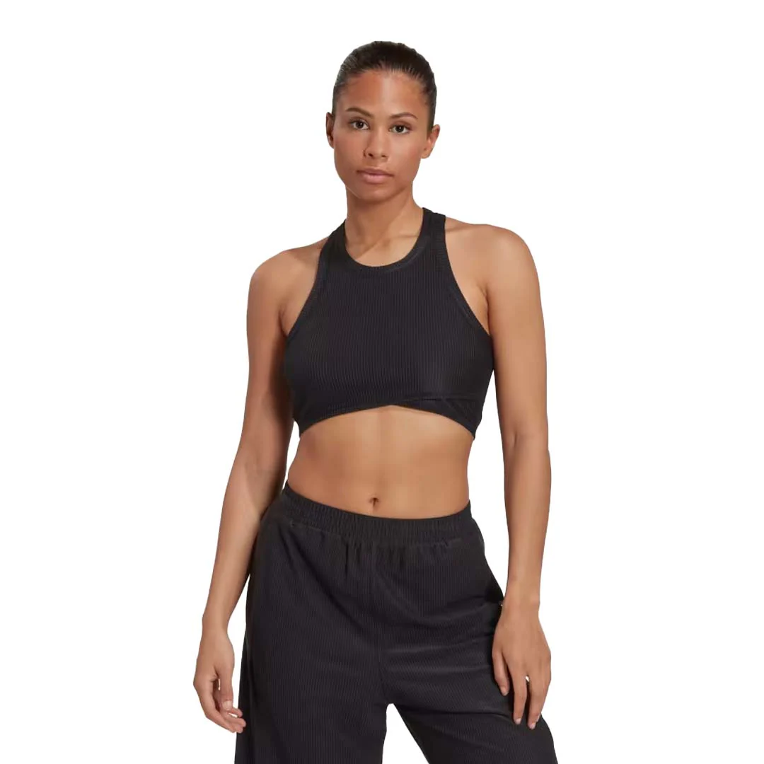 adidas - Women's Yoga Studio Wrapped Ribbed Sports Bra (HP1965) - Image 2