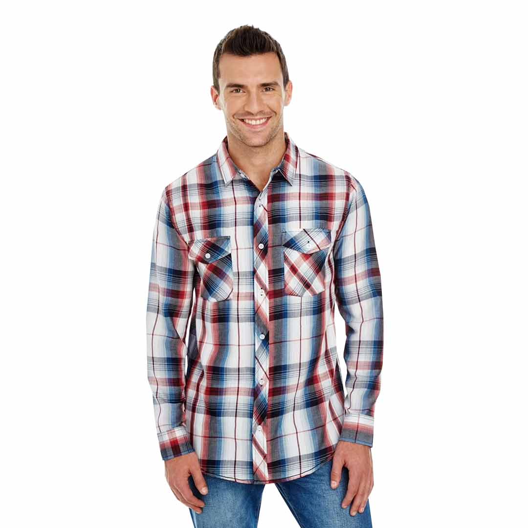 Burnside - Men's Plaid Shirt (8202 RED) - Image 2