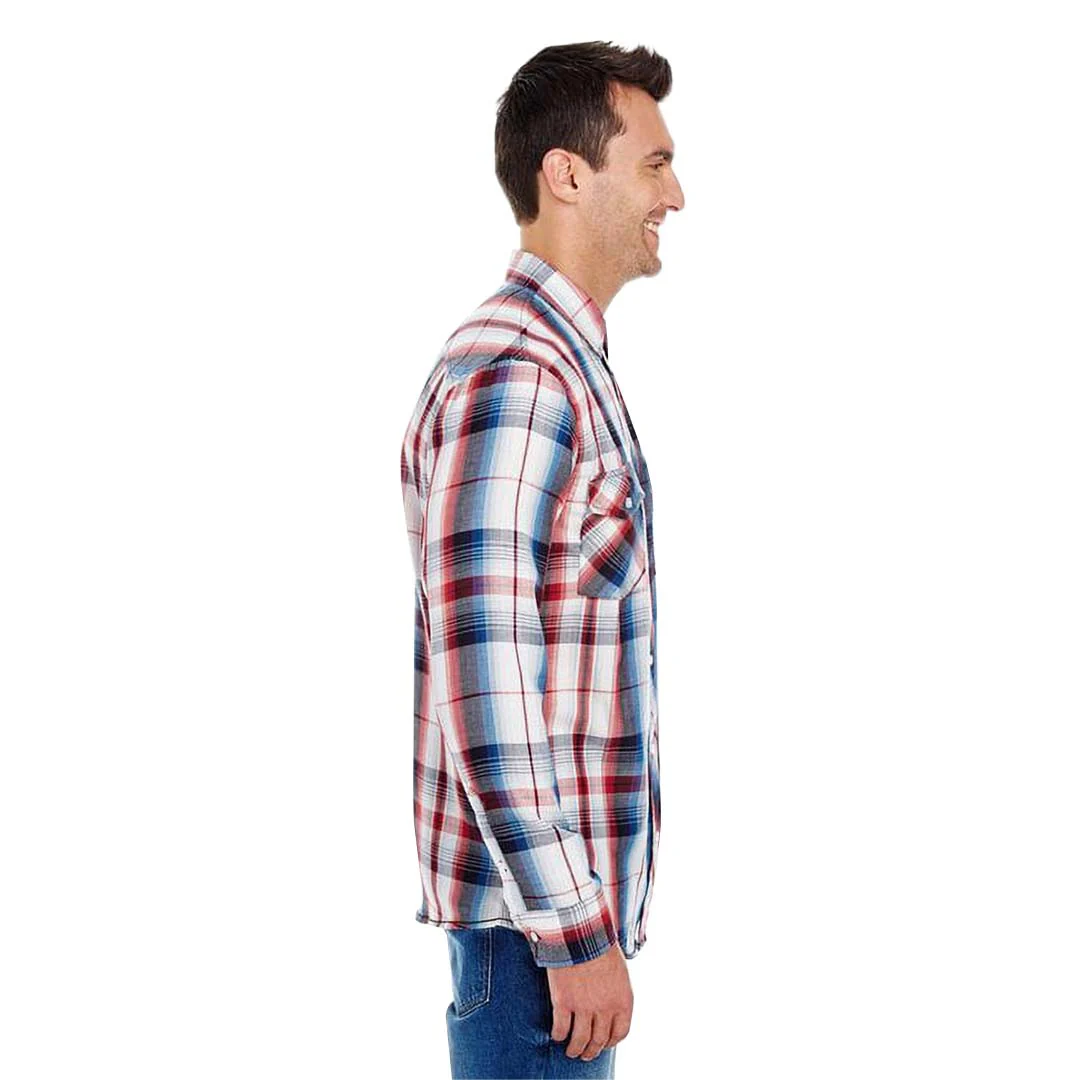 Burnside - Men's Plaid Shirt (8202 RED) - Image 3