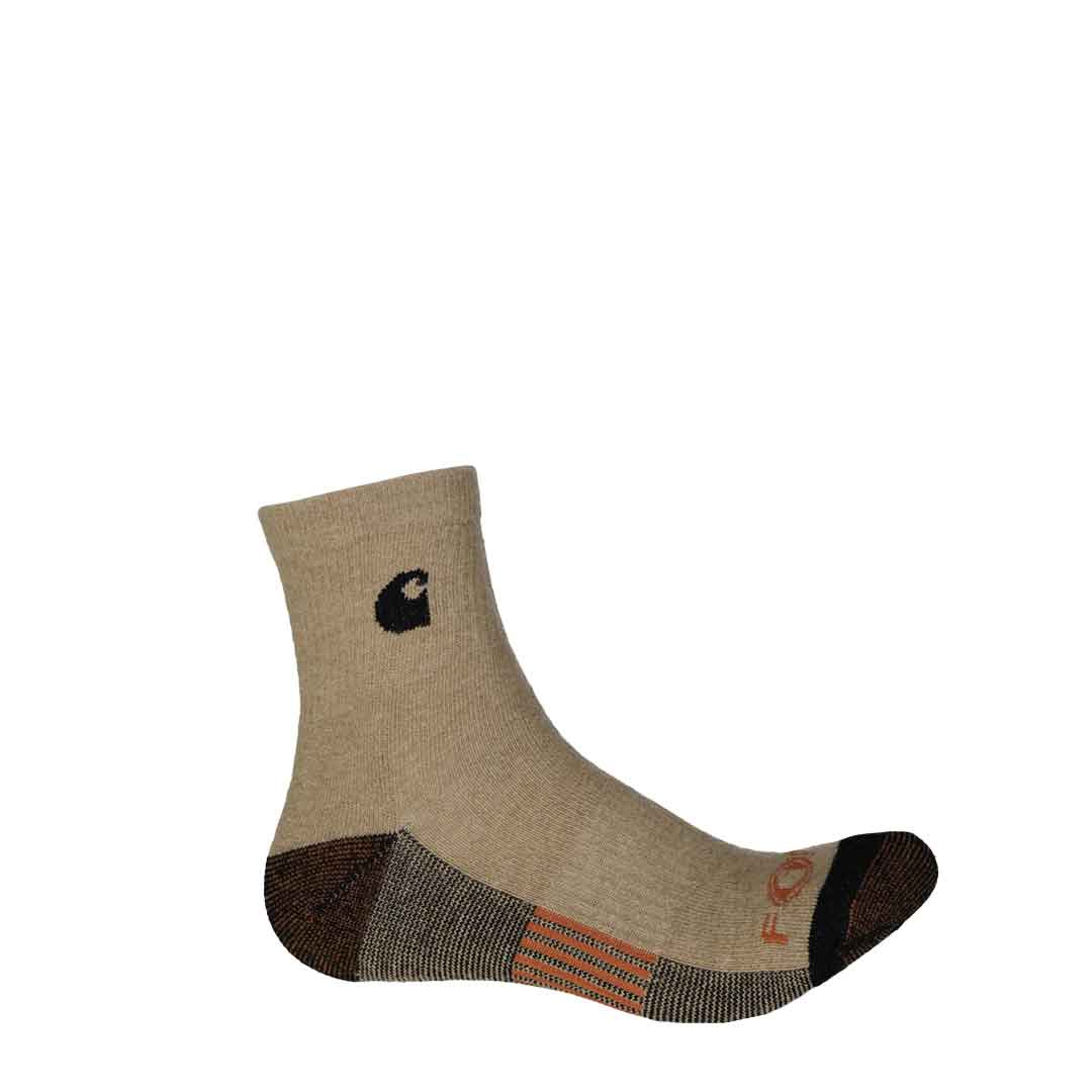 Carhartt - Men's 3 Pack 1/4 Socks (CHMA0106Q3 BRN) - Image 3