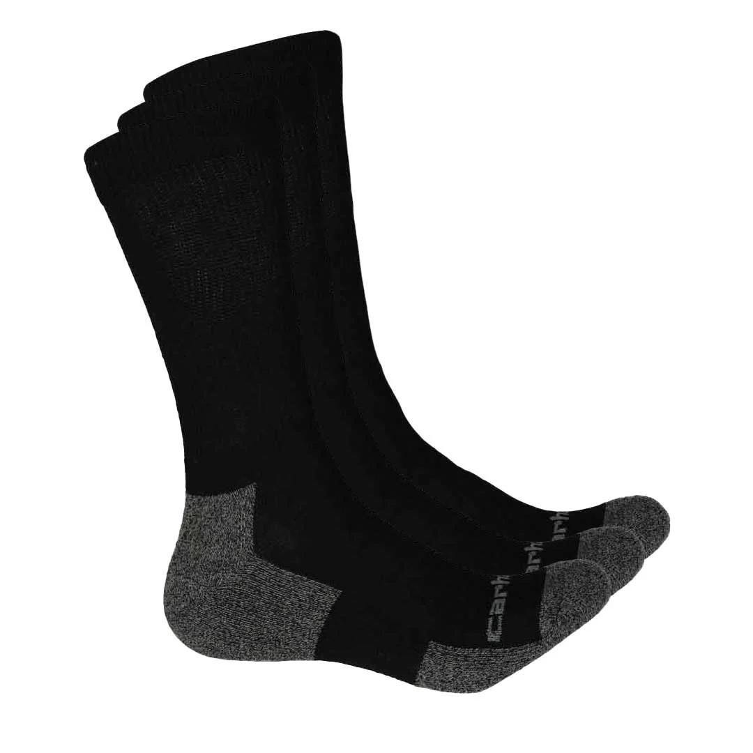 Carhartt - Men's 3 Pack Stretch Work Socks (CHMA2213C3 BLK)