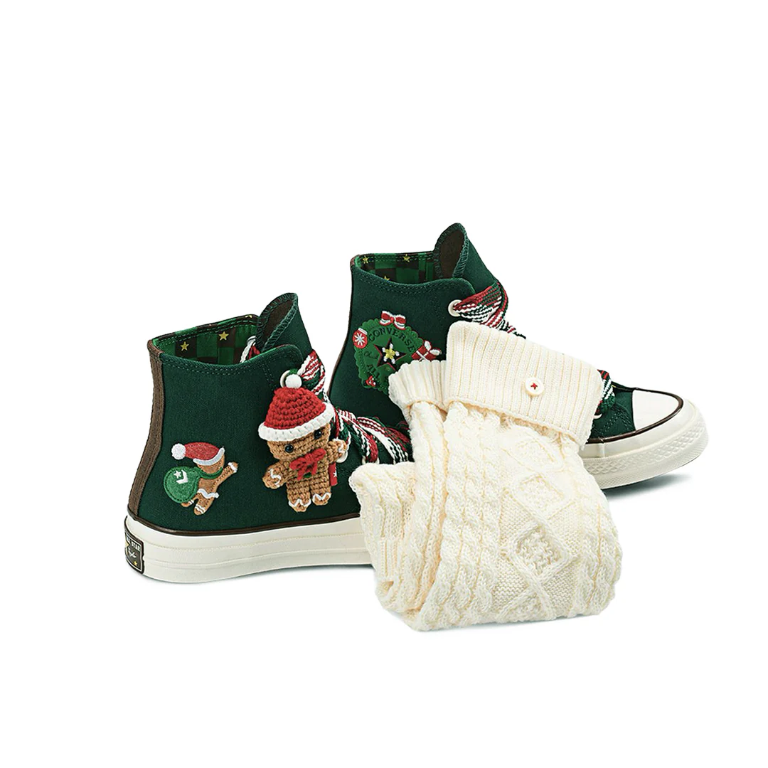 Converse - Unisex Chuck 70 X-Mas Gingerbread & Knit Sock High Top Shoes (A12455C) - Image 4
