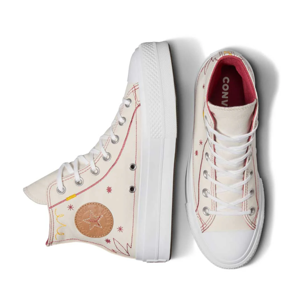 Converse - Women's Chuck Taylor All Star Lift Platform Western Stitch High Top Shoes (A13395C) - Image 4