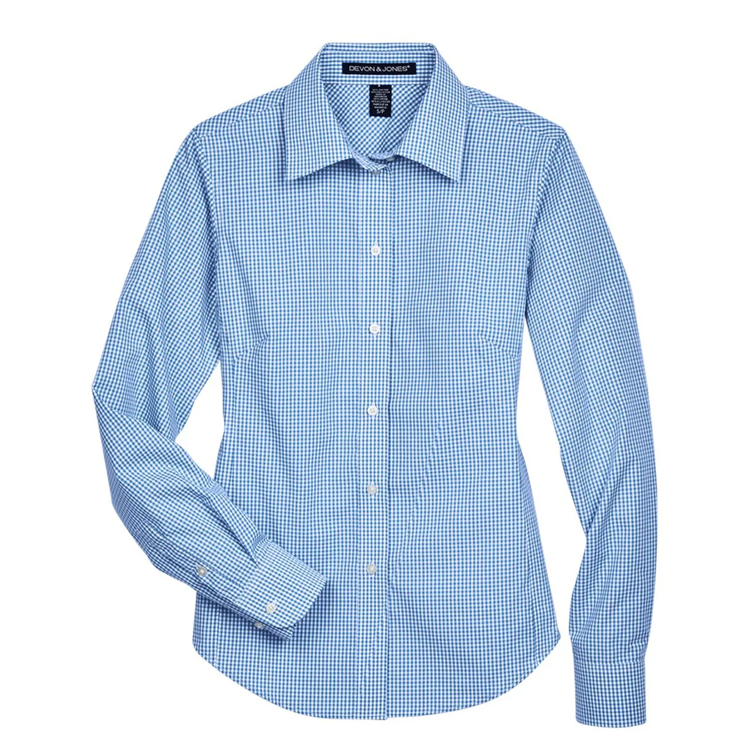 Devon & Jones - Women's Crown Collection Gingham Check Woven Dress Shirt (D640W 55)