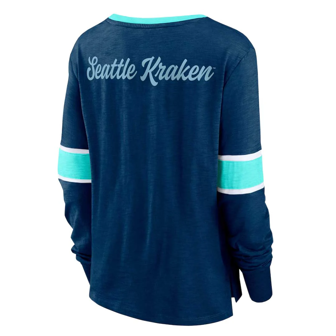Fanatics - Women's Seattle Kraken Lace Up Long Sleeve T-Shirt (3ZCD EN43 2GO 3NB) - Image 3