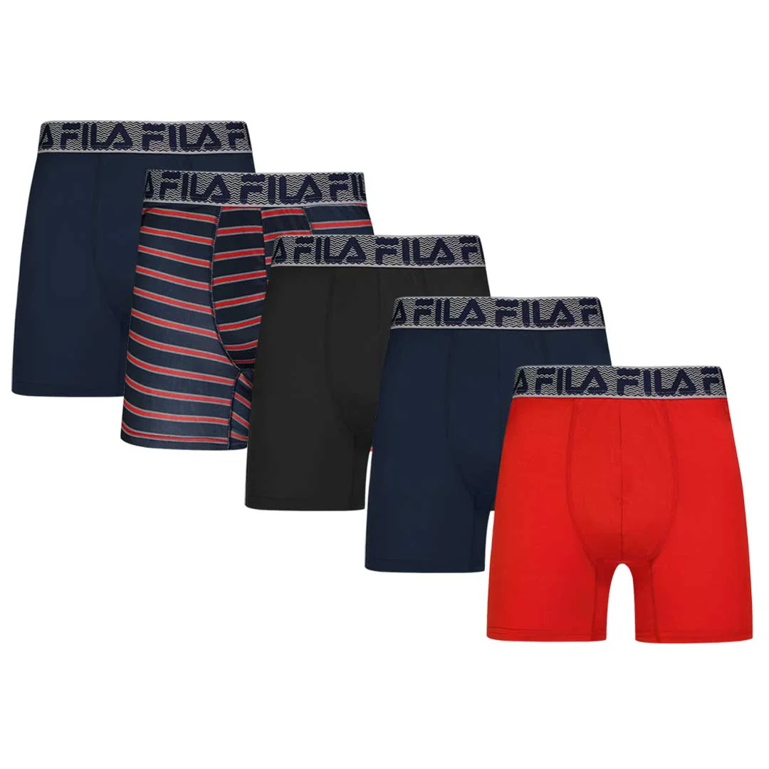 FILA - Men's Special Edition 5 Pack Boxer Brief (FM412BX5PS1 403)