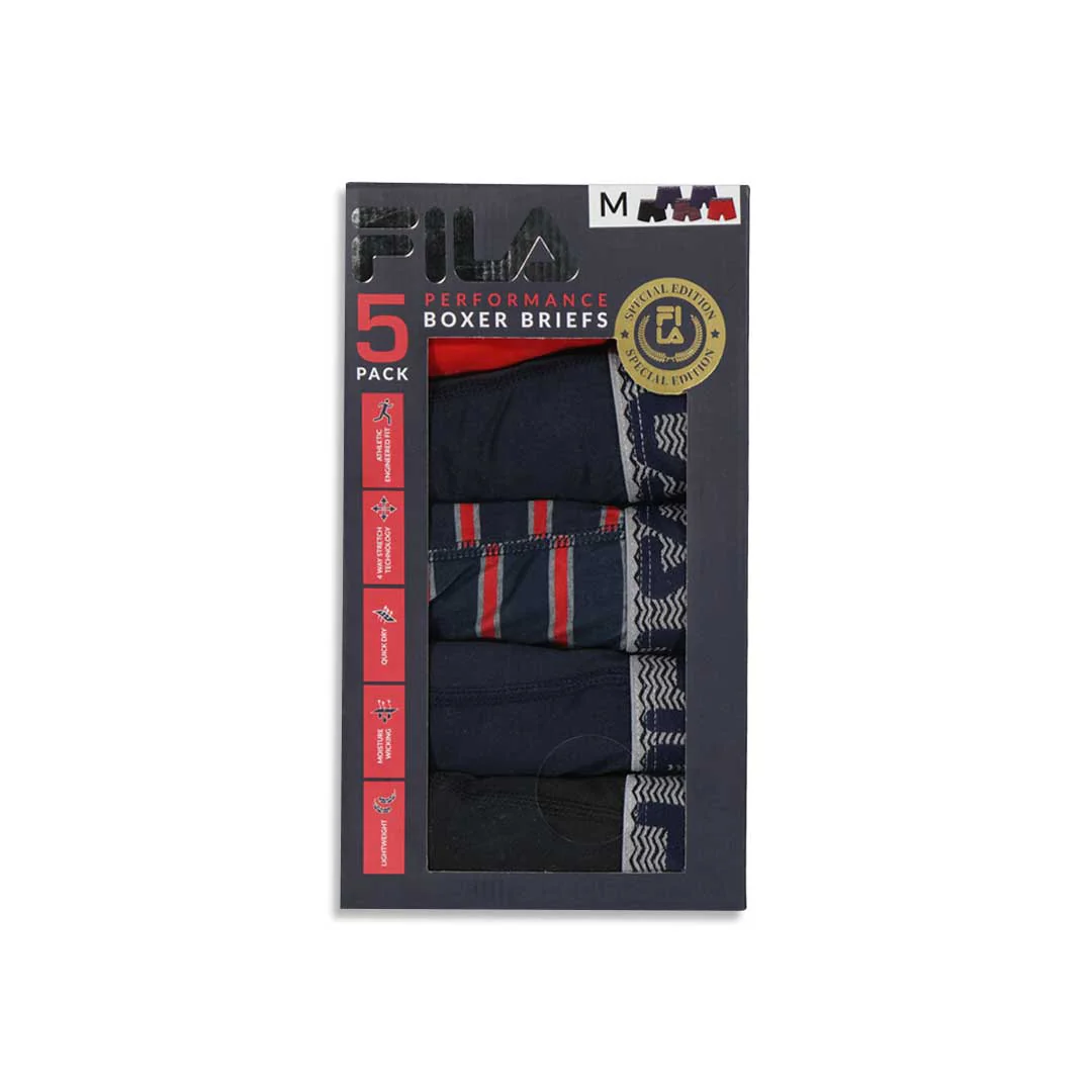 FILA - Men's Special Edition 5 Pack Boxer Brief (FM412BX5PS1 403) - Image 2