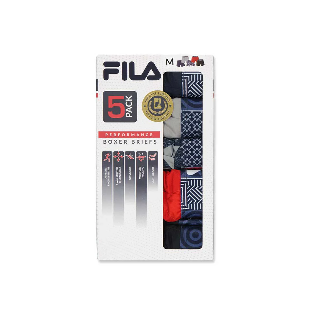 FILA - Men's Special Edition 5 Pack Boxer Brief (FM412BX5PS2 999) - Image 2