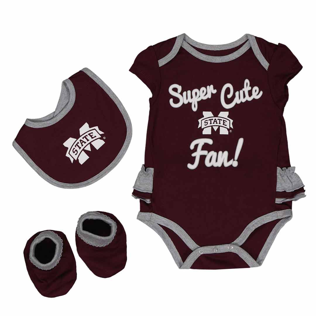 Girls' (Infant) Mississippi State Bulldogs Trifecta Set (K413JQ 89)