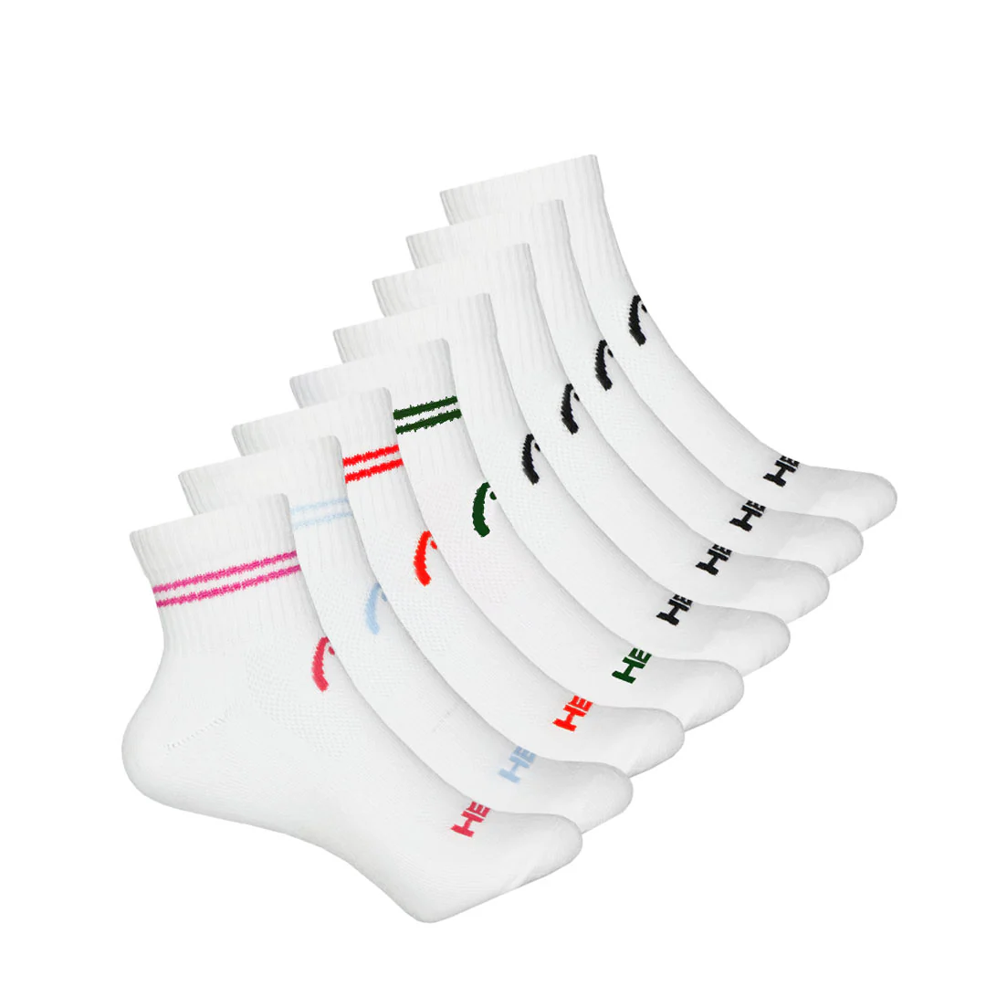 Head - Women's Cushion 8 Pack 1/4 Crew Socks (HELH016 WHT)