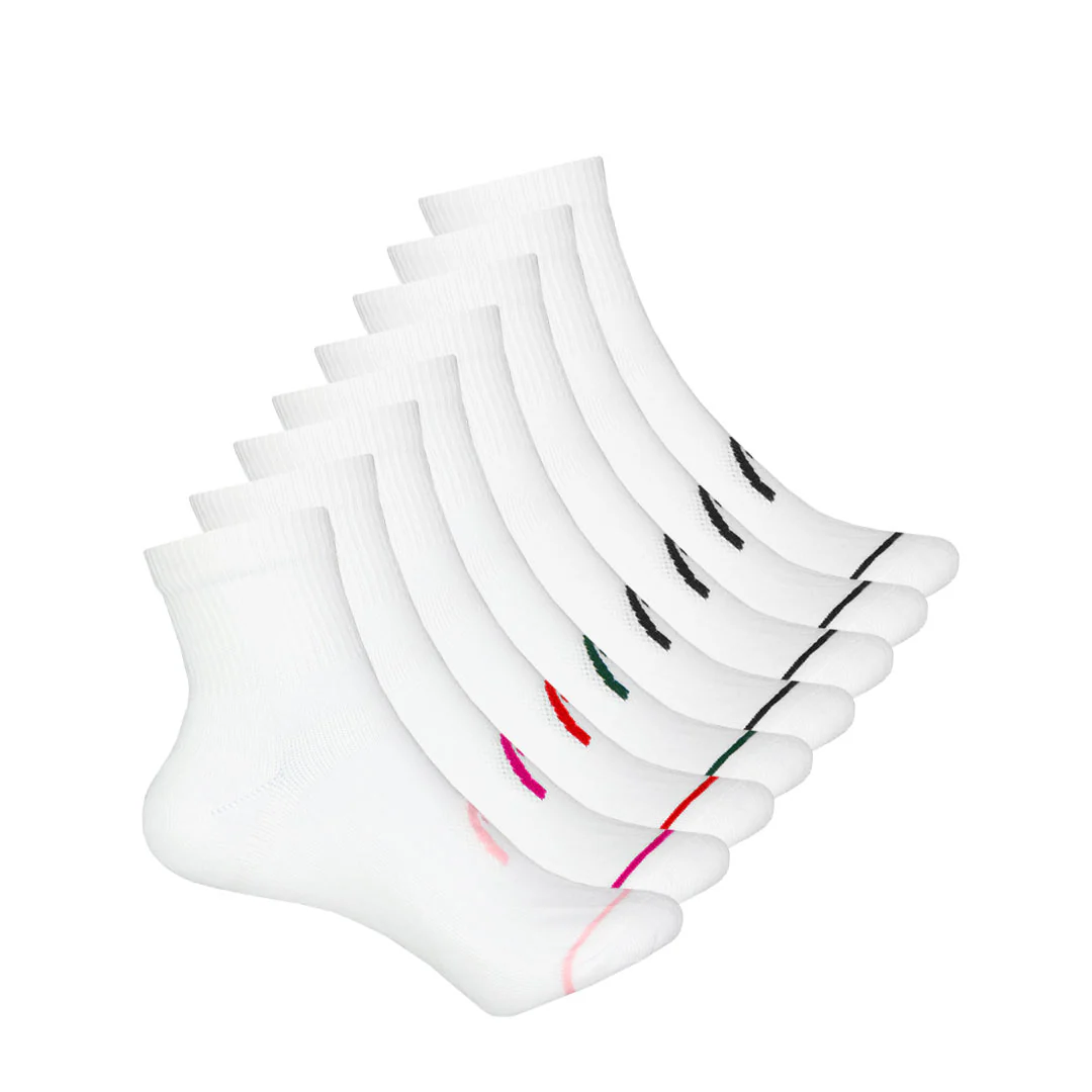 Head - Women's Cushion 8 Pack 1/4 Crew Socks (HELH018 WHT)