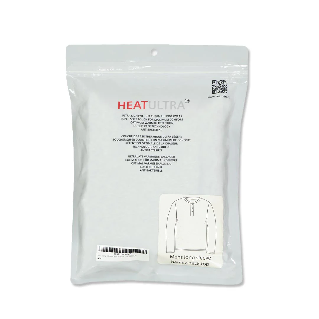 Heat Ultra - Men's Long Sleeve Henley Top (95473 GRY) - Image 2