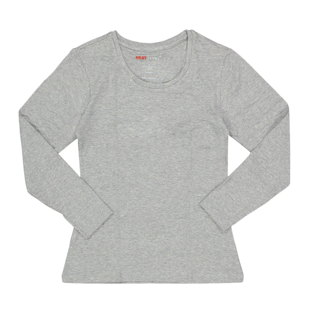 Heat Ultra - Women's Long Sleeve Scoop Neck Top (88708 GRY)