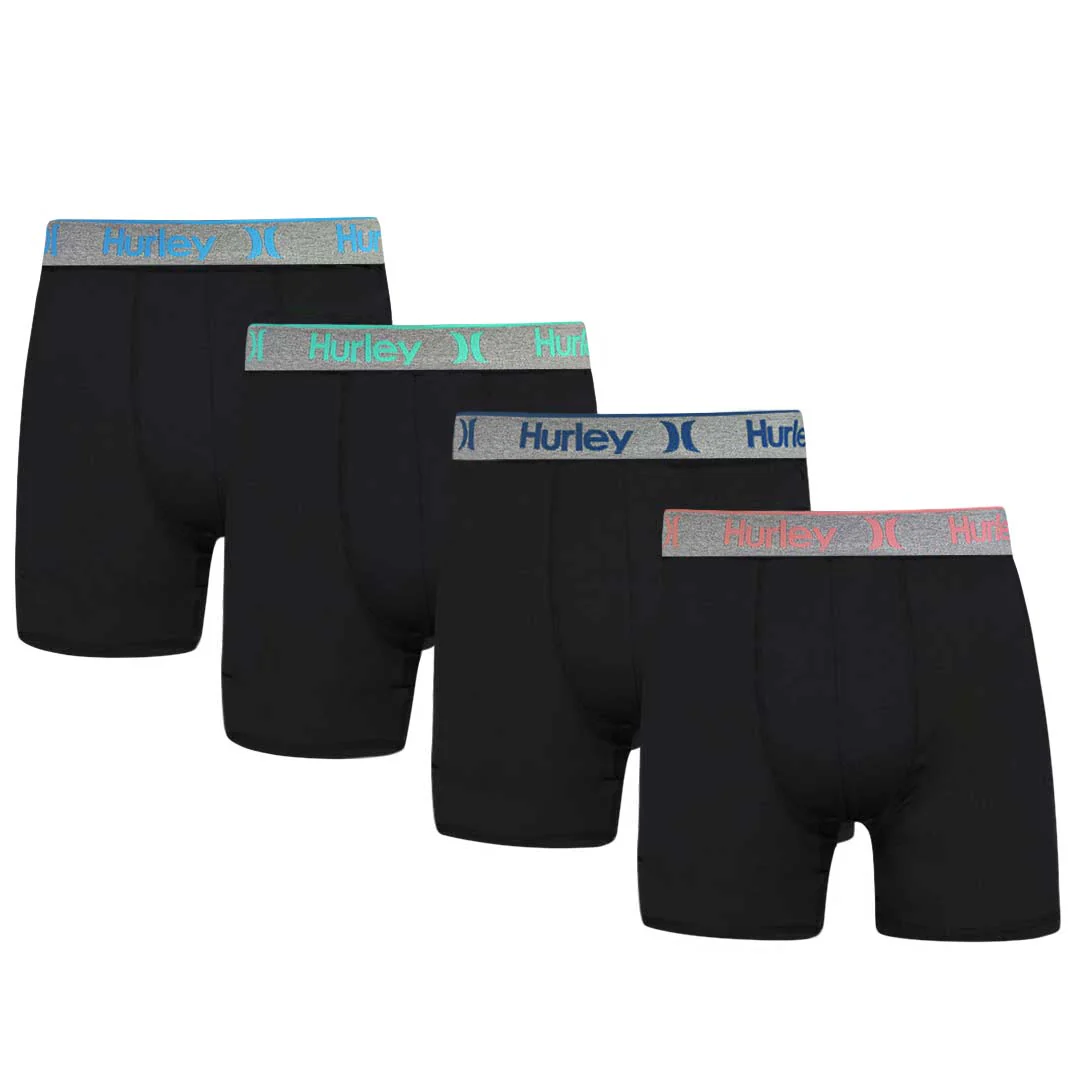 Hurley - Men's 4 Pack Solid Boxer Brief (HUCOREM153786 008)
