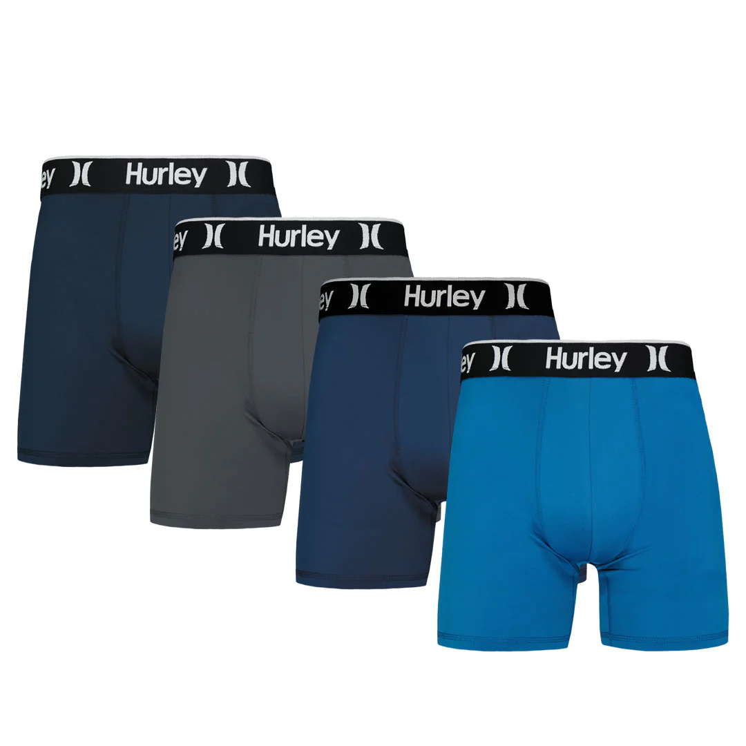 Hurley - Men's 4 Pack Solid Boxer Brief (HUCOREM153786 421)