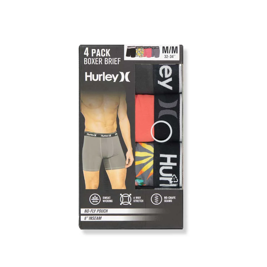 Hurley - Men's Regrind 4 Pack Boxer Brief (HUFA25M156380 603) - Image 2