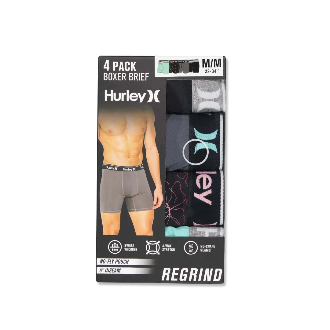 Hurley - Men's Regrind 4 Pack Boxer Brief (HUSP25M154803 440) - Image 2