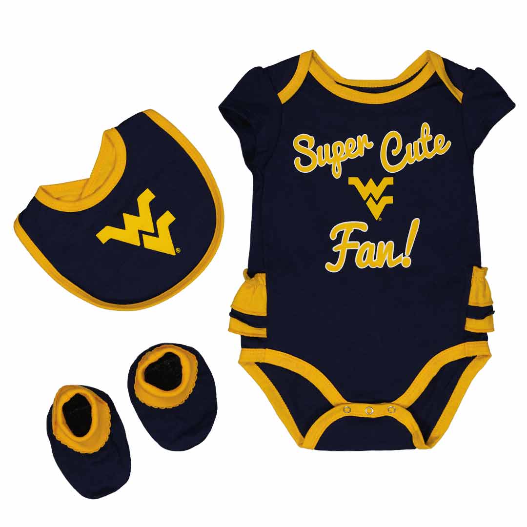 Kids' (Infant) West Virginia Mountaineers Trifecta Set (K413JQ 75)