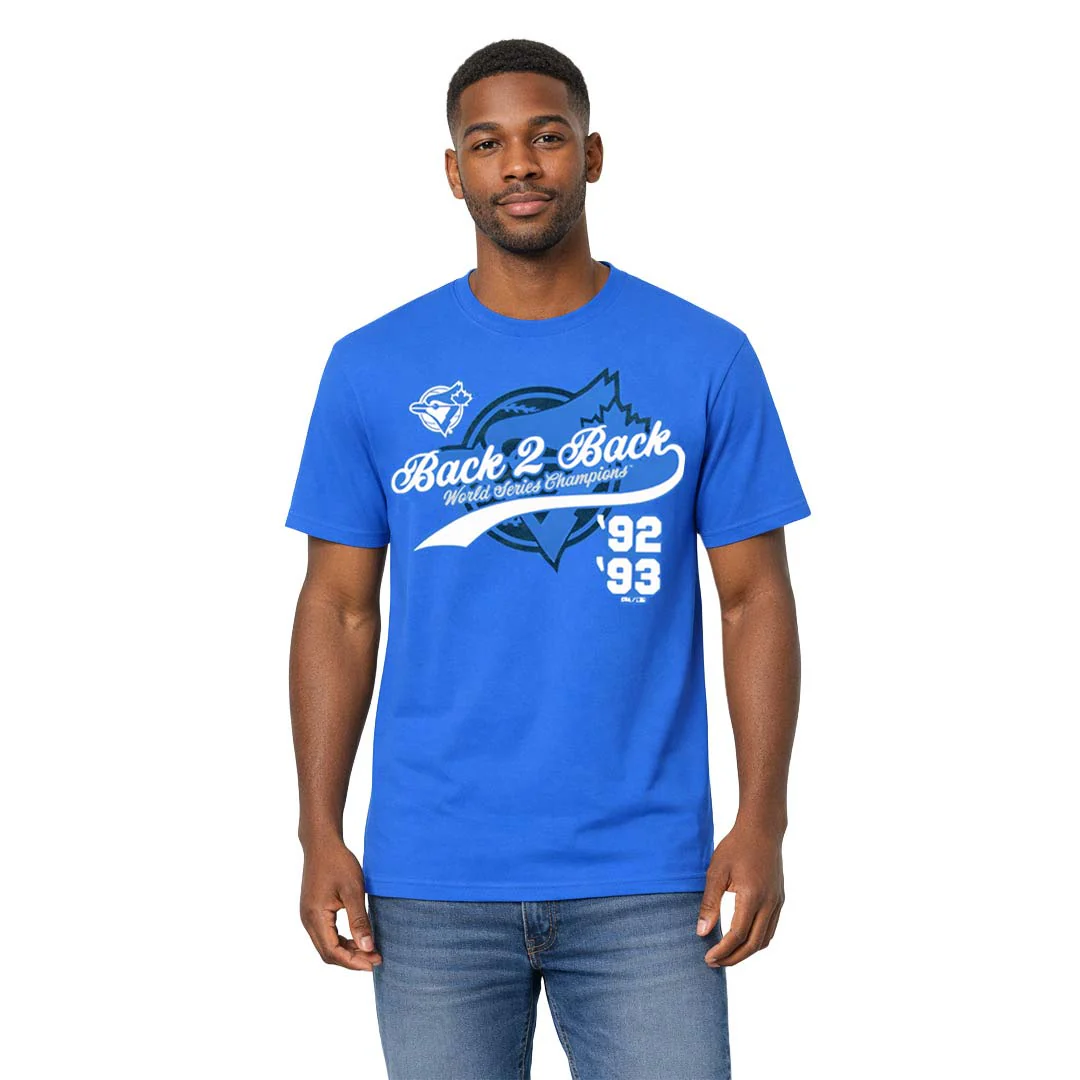 MLB - Men's Toronto Blue Jays Back 2 Back World Series Champions T-Shirt (XVML0LQMSC3A1PB 43RYL) - Image 2