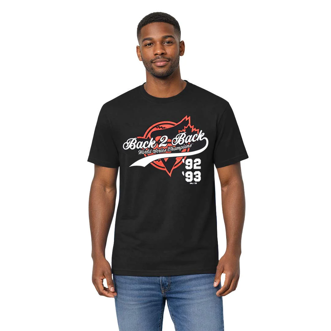 MLB - Men's Toronto Blue Jays Back 2 Back World Series Champions T-Shirt (XVML0LRMSC3A1PB 00BLK) - Image 2