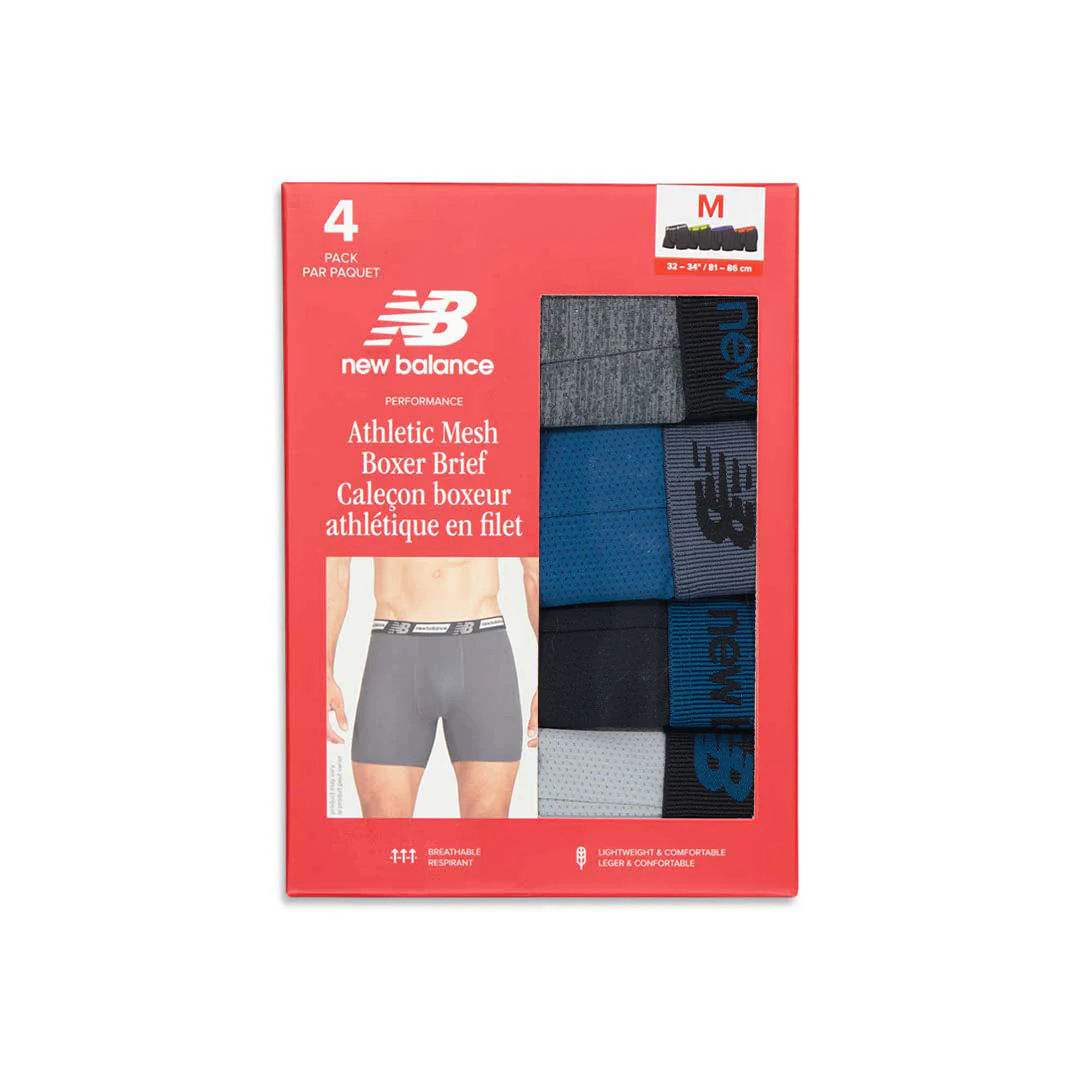 New Balance - Men's 4 Pack Mesh Boxer Brief (NB3015-4-0095N) - Image 2