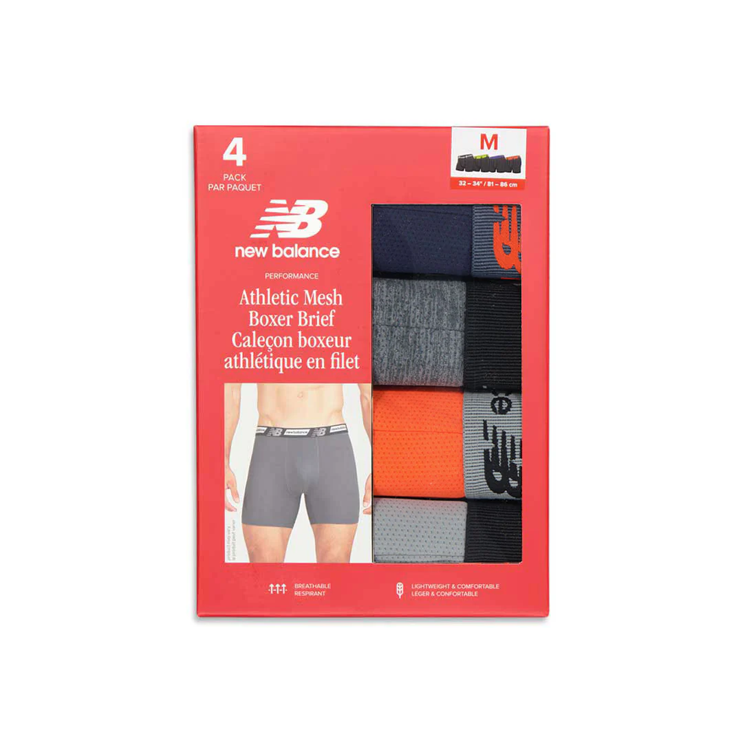 New Balance - Men's 4 Pack Mesh Boxer Brief (NB3015-4-0096N) - Image 2