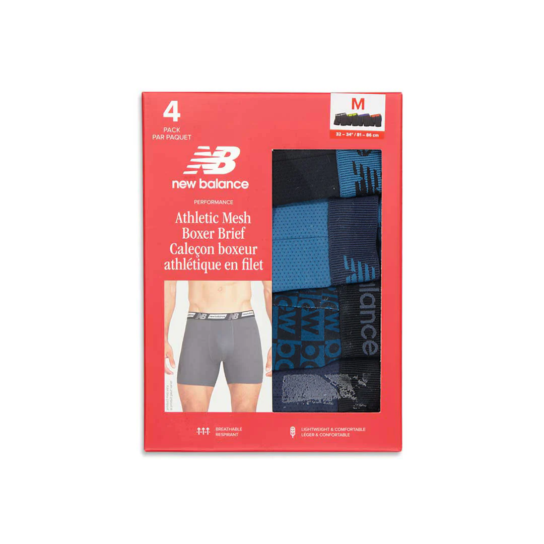 New Balance - Men's 4 Pack Mesh Boxer Brief (NB3015-4-0100N) - Image 2