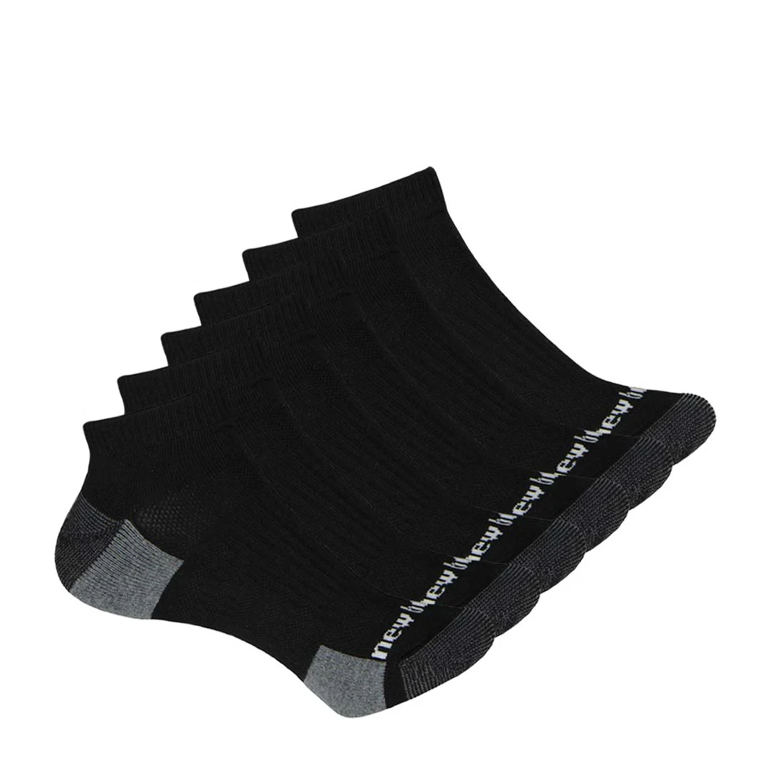 New Balance - Men's Cushioned Low Cut 6 Pack Socks (LAS83576 BK)