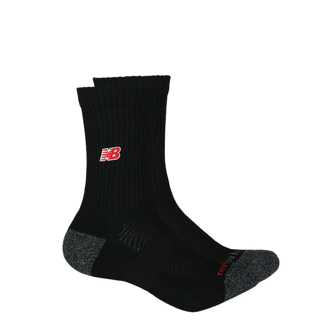 New Balance - Unisex Active Premium 2 Pack Crew Socks (LAS25112 BK)