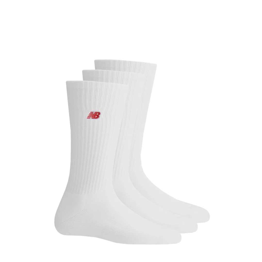New Balance - Unisex Patch 3 Pack Crew Socks (LAS33763 WT)