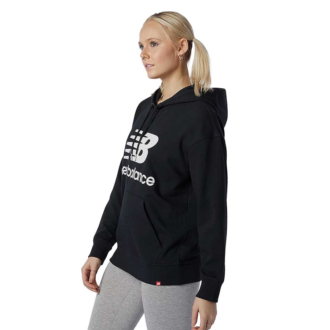 New Balance - Women's Essentials Stacked Logo Oversized Pullover Hoodie (WT03547 BK) - Image 3