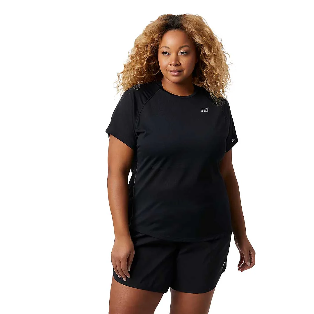 New Balance - Women's Impact Run Short Sleeve T-Shirt (Plus Size) (WTX21262 BK) - Image 2