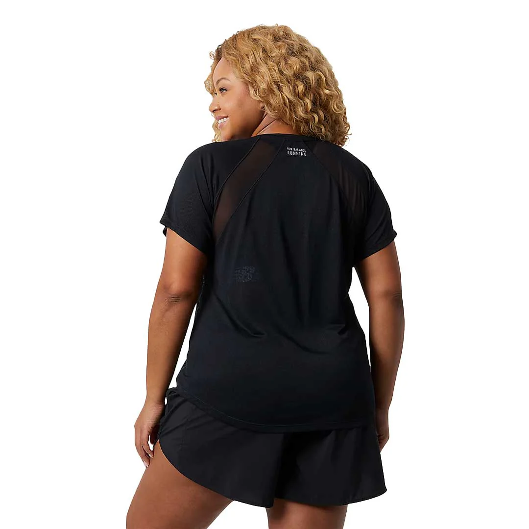 New Balance - Women's Impact Run Short Sleeve T-Shirt (Plus Size) (WTX21262 BK) - Image 3