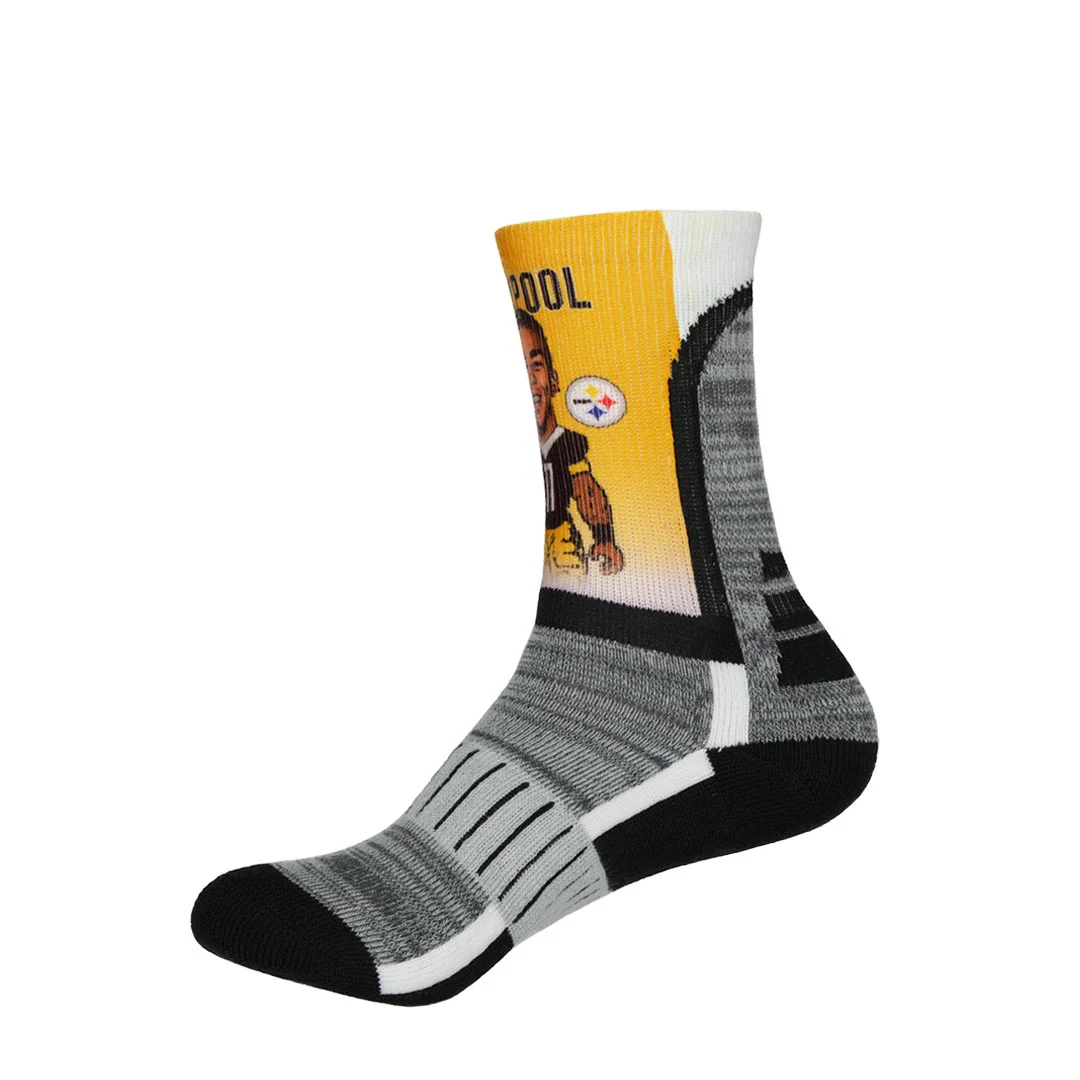 NFL - Kids' Chase Claypool Pittsburgh Steelers Bare Feet Crew Socks (K-STEELERS-SOCKS) - Image 2