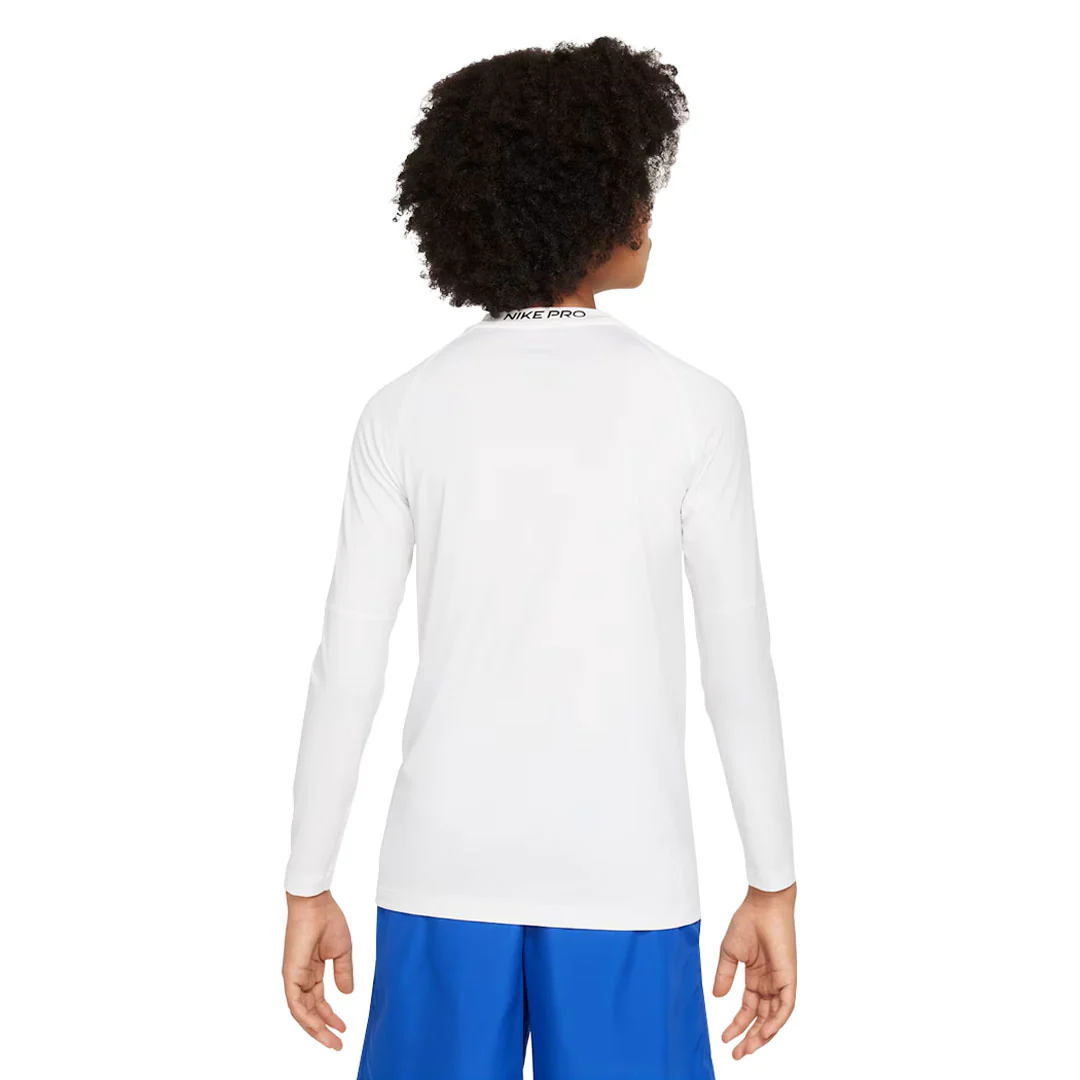 Nike Pro - Kids' (Junior) Dri-Fit Long Sleeve Top (FJ6822 100) - Image 3