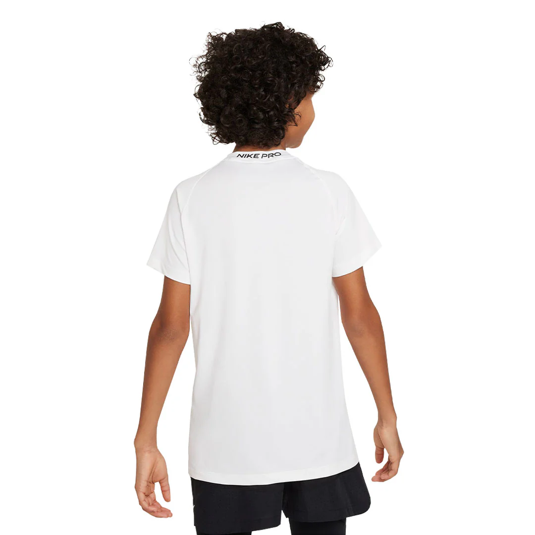 Nike Pro - Kids' (Junior) Dri-Fit Short Sleeve Top (FJ6858 100) - Image 3