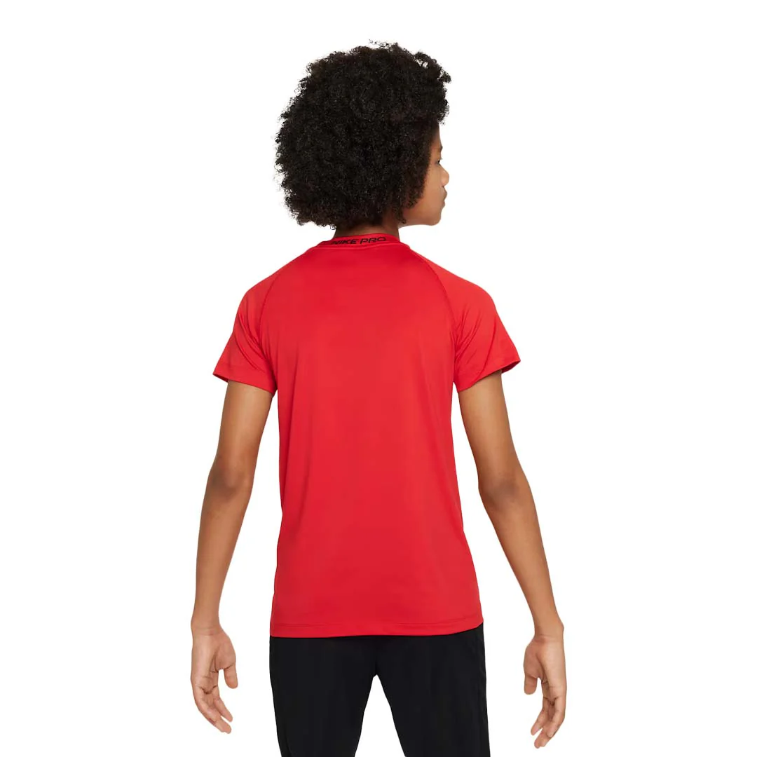 Nike Pro - Kids' (Junior) Dri-Fit Short Sleeve Top (FJ6858 657) - Image 3