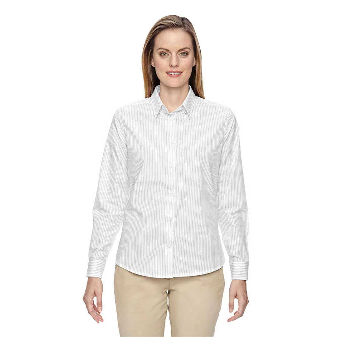 North End - Women's Align Wrinkle Resistant Cotton Striped Shirt (77044 701) - Image 2
