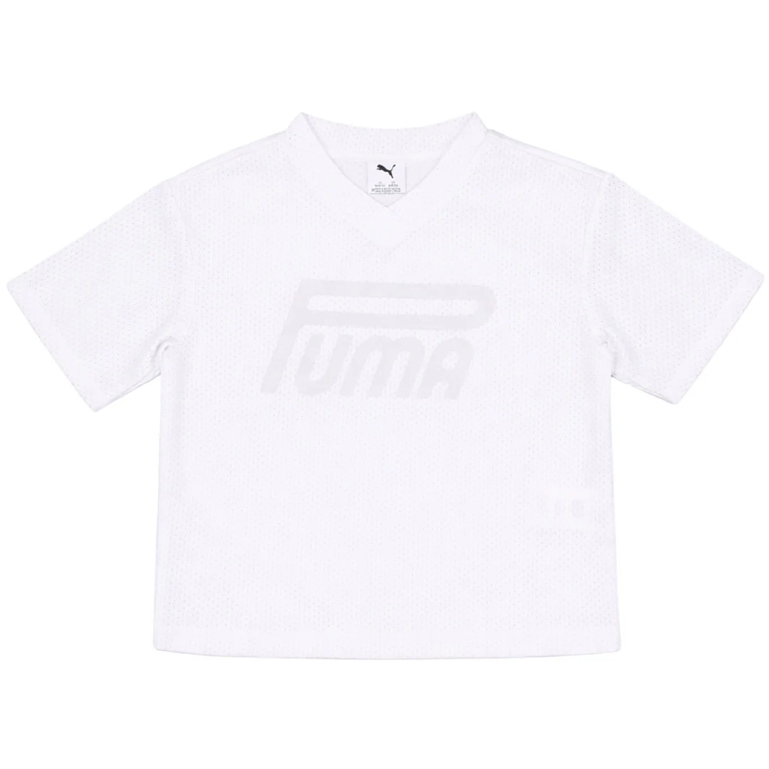 Puma - Girls' (Junior) Star Drive Polyester Mesh Oversized Short Sleeve T-Shirt (PFA25V8T-18920 100)