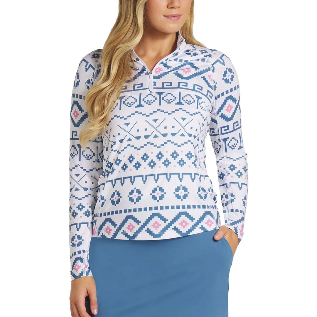 Puma - Women's YouV Fair Isle Golf 1/4 Zip Sweatshirt (626845 01) - Image 2