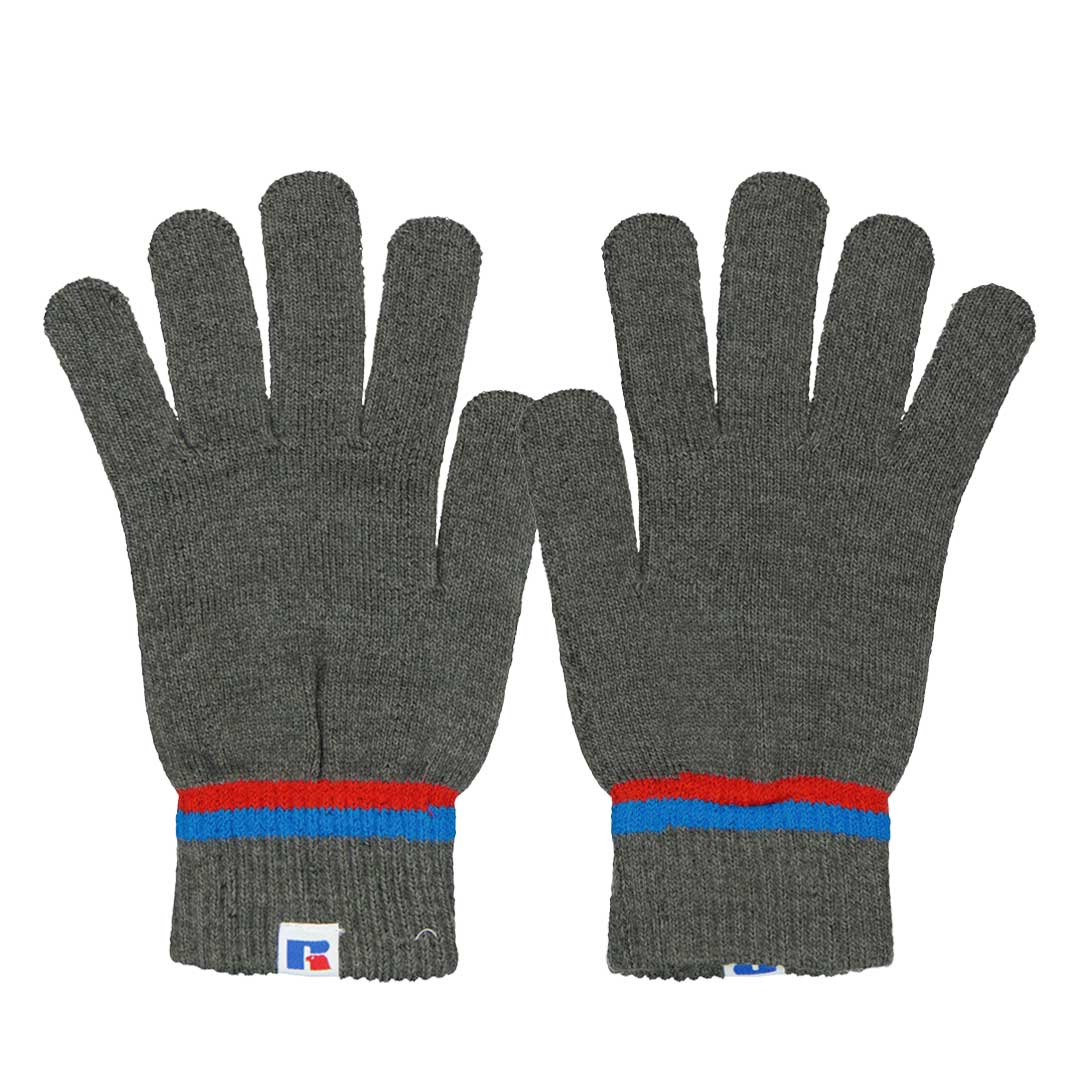 Russel Athletic - Men's Acrylic 2 Piece Cuff Beanie & Glove Set (RARU0EBMP2LC1WN 06GRH) - Image 3